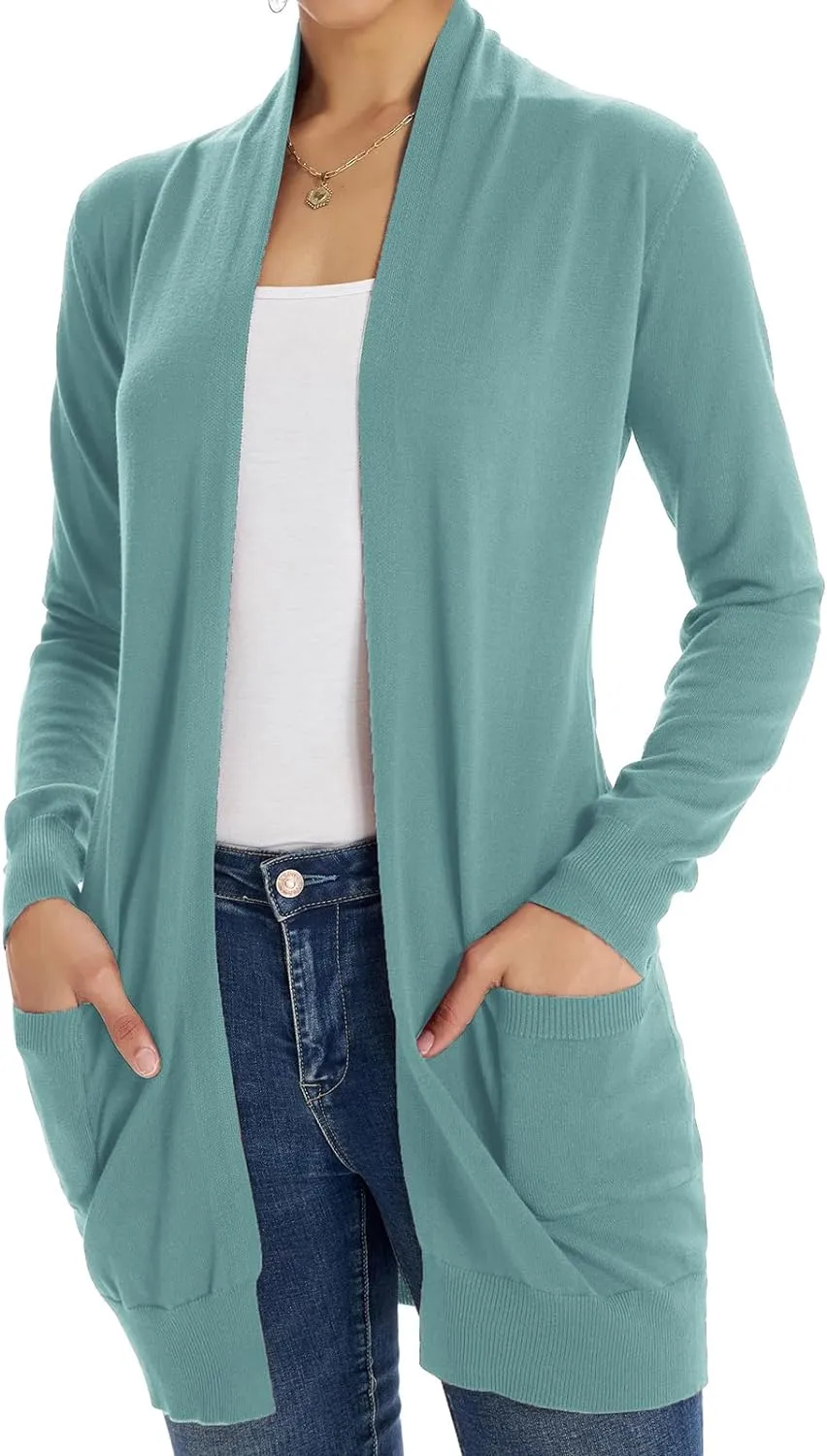 GRACE KARIN Women Lightweight Cardigan Sweaters with Pocket Long Sleeve Shrugs