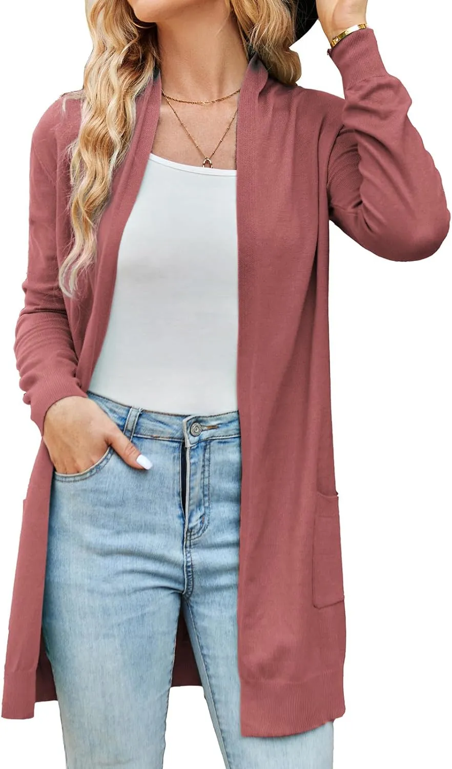 GRACE KARIN Women Lightweight Cardigan Sweaters with Pocket Long Sleeve Shrugs