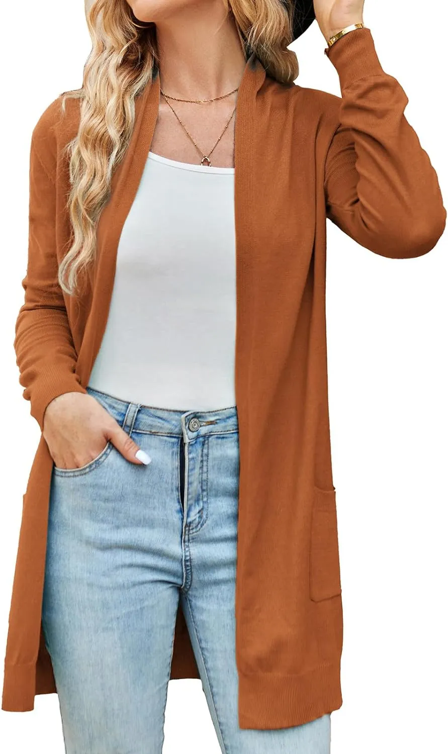 GRACE KARIN Women Lightweight Cardigan Sweaters with Pocket Long Sleeve Shrugs