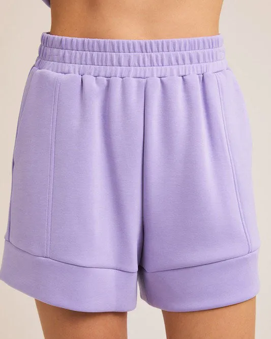 Half Zip Top & Shorts Set - Lavender