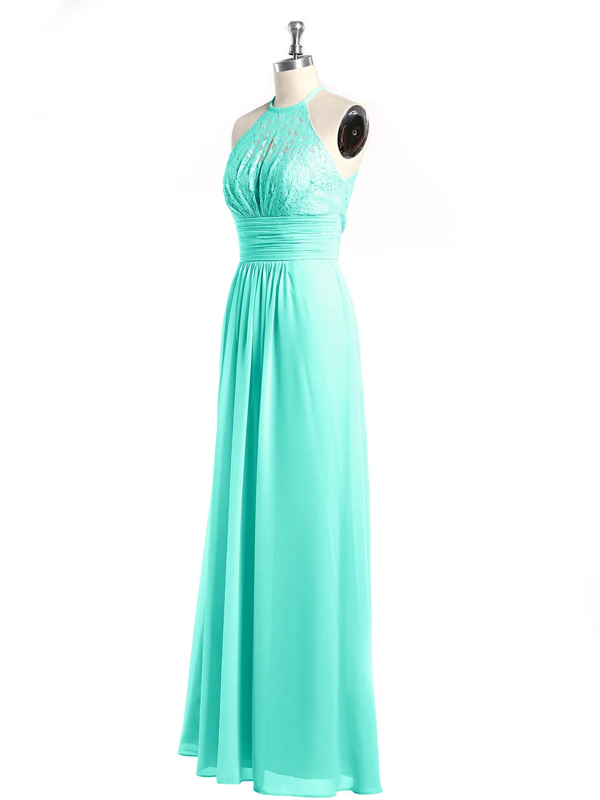Halter Chiffon And Lace Long Dresses Spa