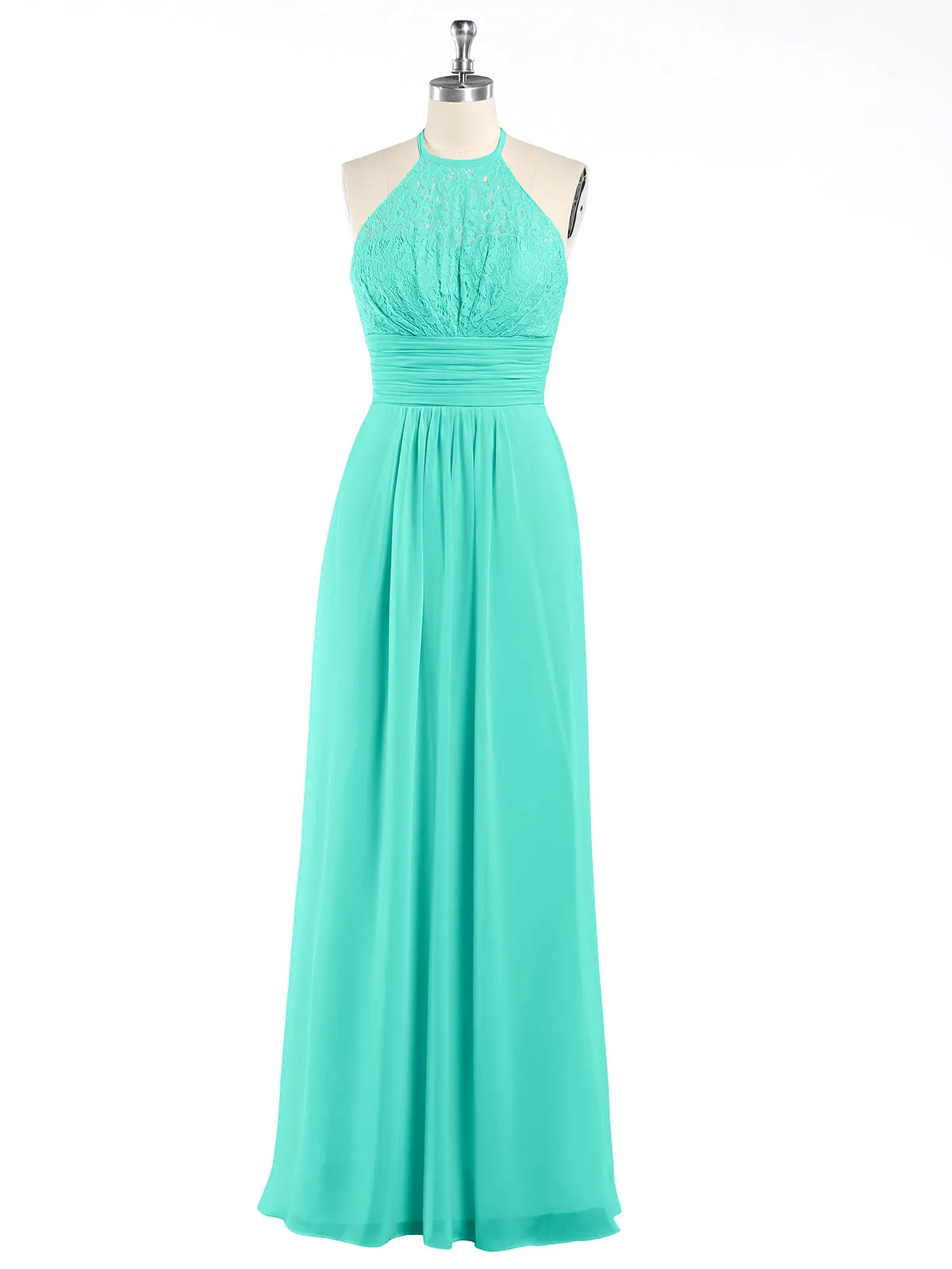 Halter Chiffon And Lace Long Dresses Spa