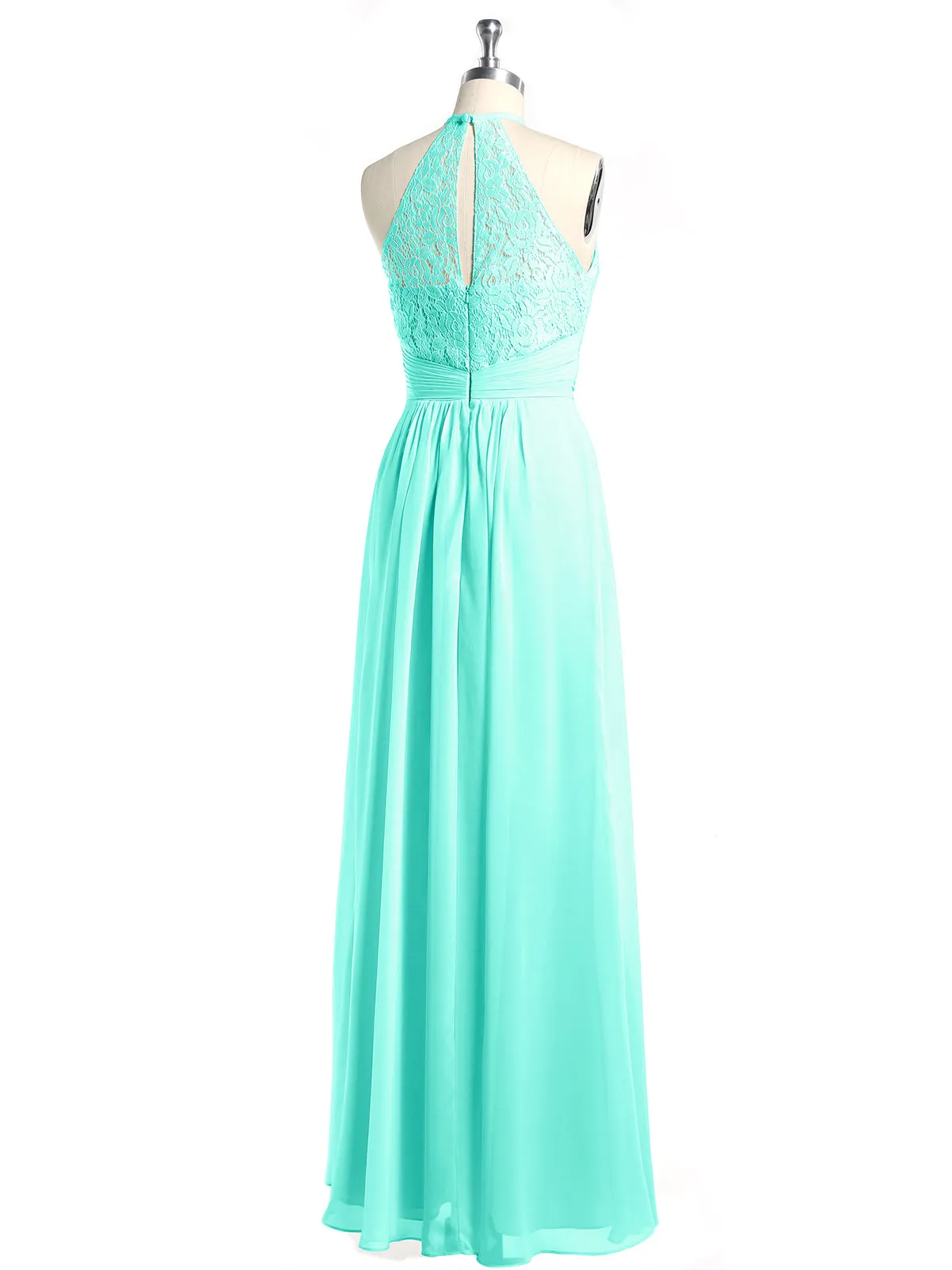 Halter Chiffon And Lace Long Dresses Spa