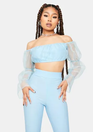 Having A Ball Off The Shoulder Organza Top Set