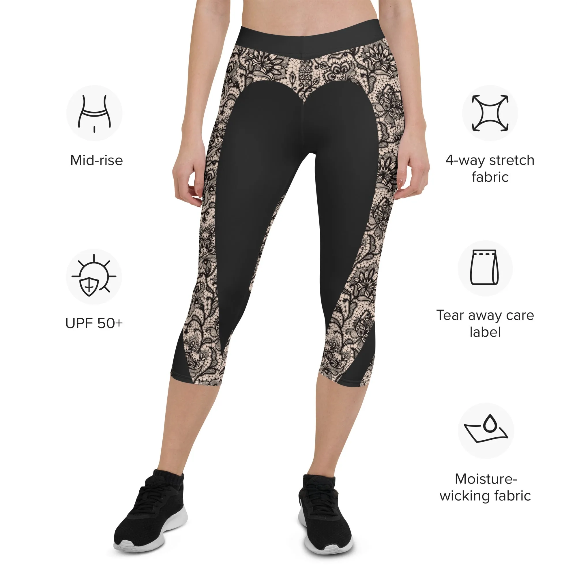 Heart Shaped Lace Capris