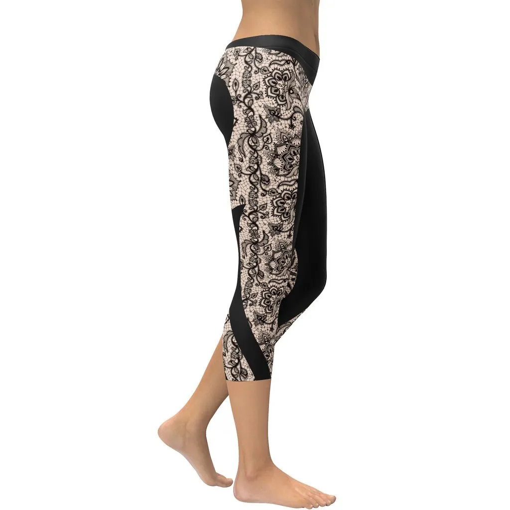 Heart Shaped Lace Capris