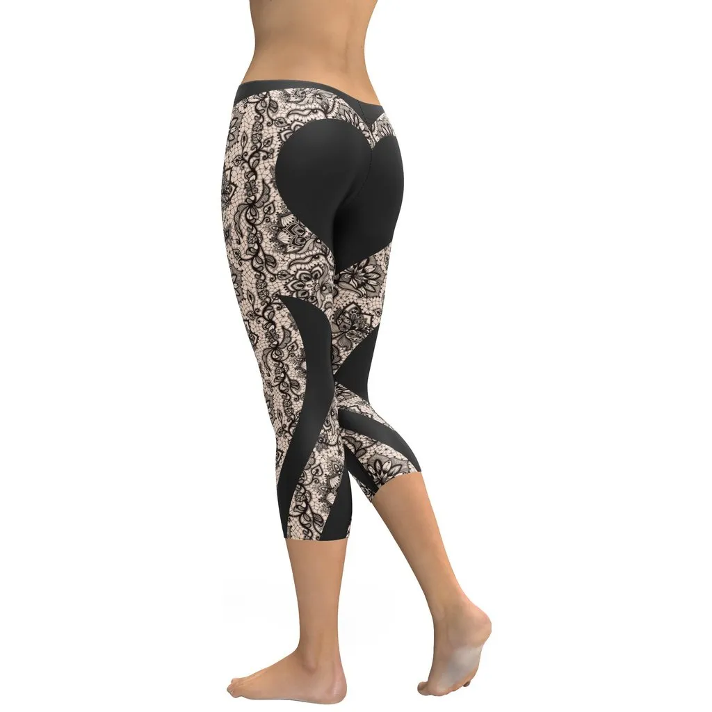 Heart Shaped Lace Capris