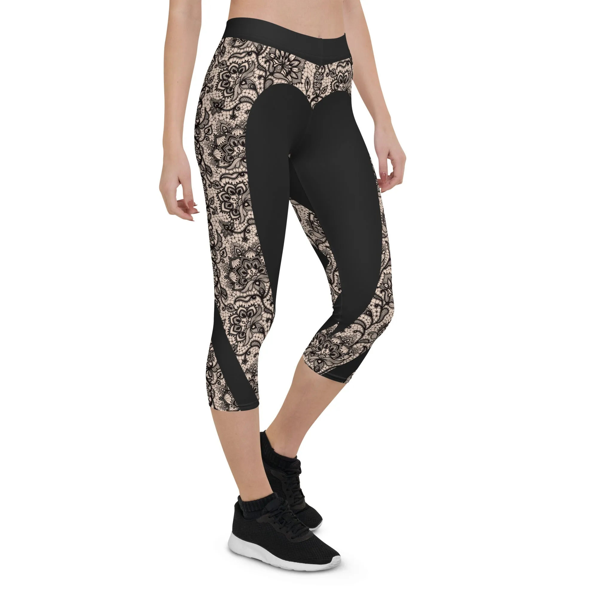 Heart Shaped Lace Capris