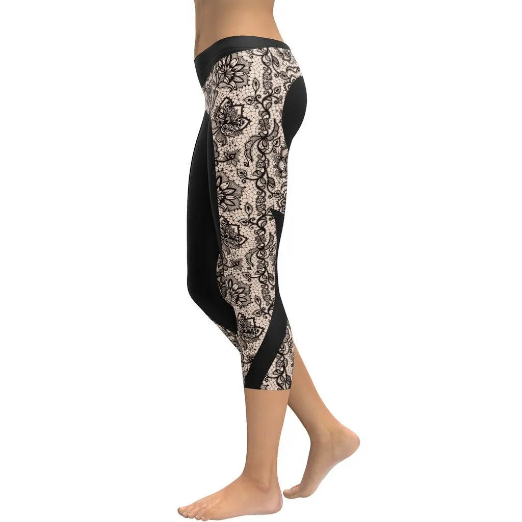 Heart Shaped Lace Capris