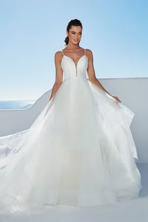 Henri Tiered Graceful Tulle Wedding Dress
