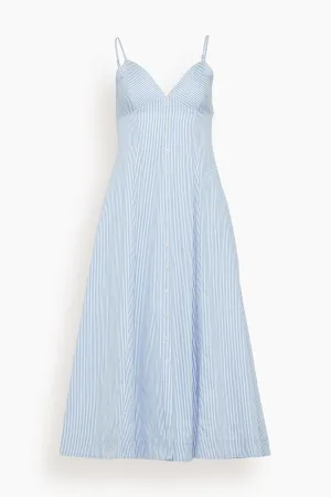 Honor Cami Midi Dress in Blue Hydrangea Stripe
