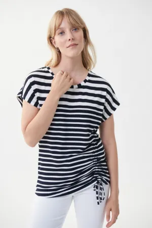 JOSEPH RIBKOFF 222281 Navy Stripe Top
