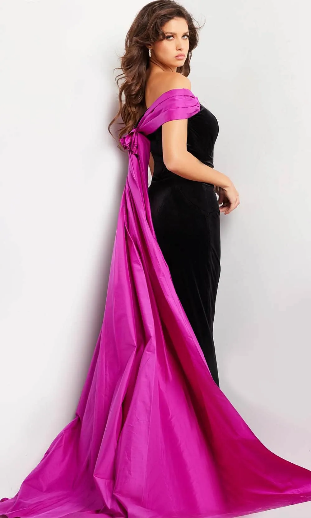 Jovani 37375 - Cape-Detail Long Evening Gown