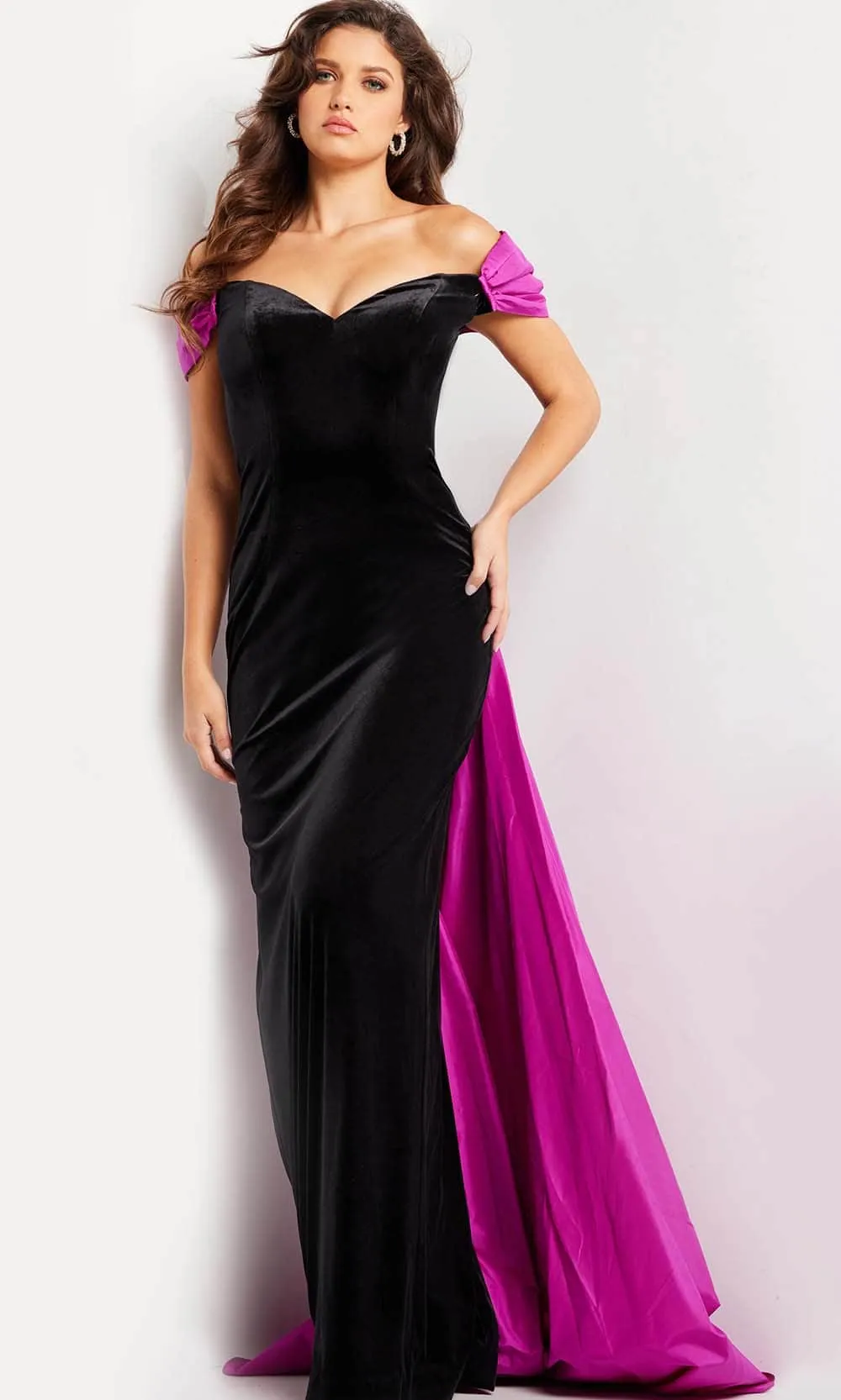Jovani 37375 - Cape-Detail Long Evening Gown