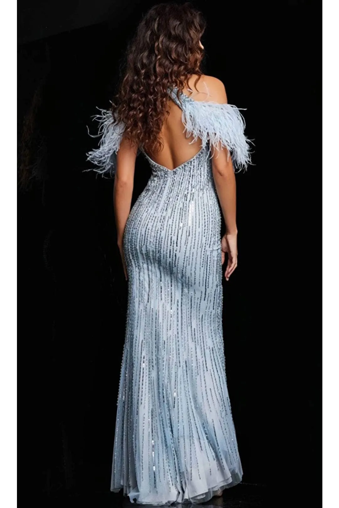 Jovani 37563 - Beaded Fringe Long Dress