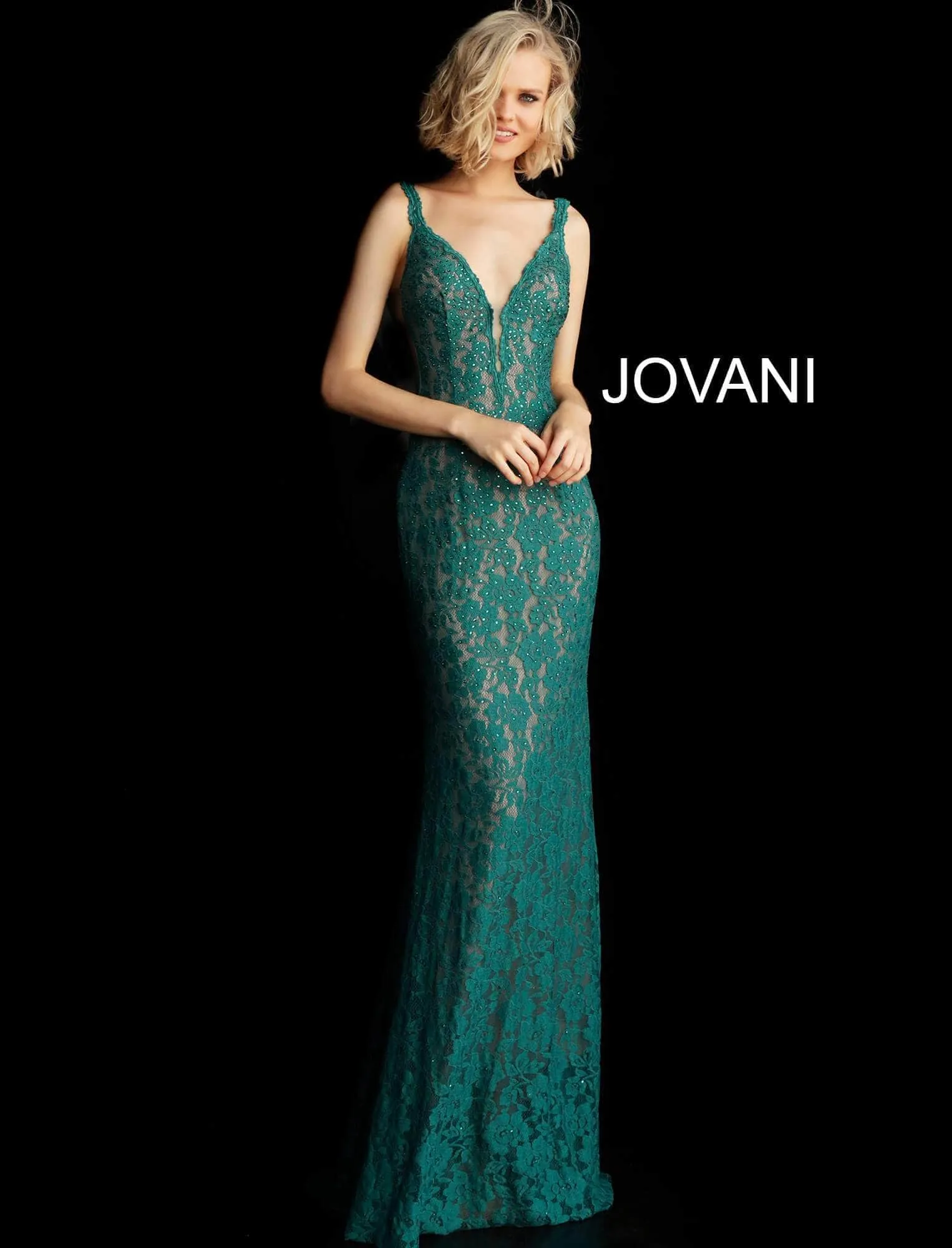 Jovani 48994 Sleeveless Lace Prom Dress