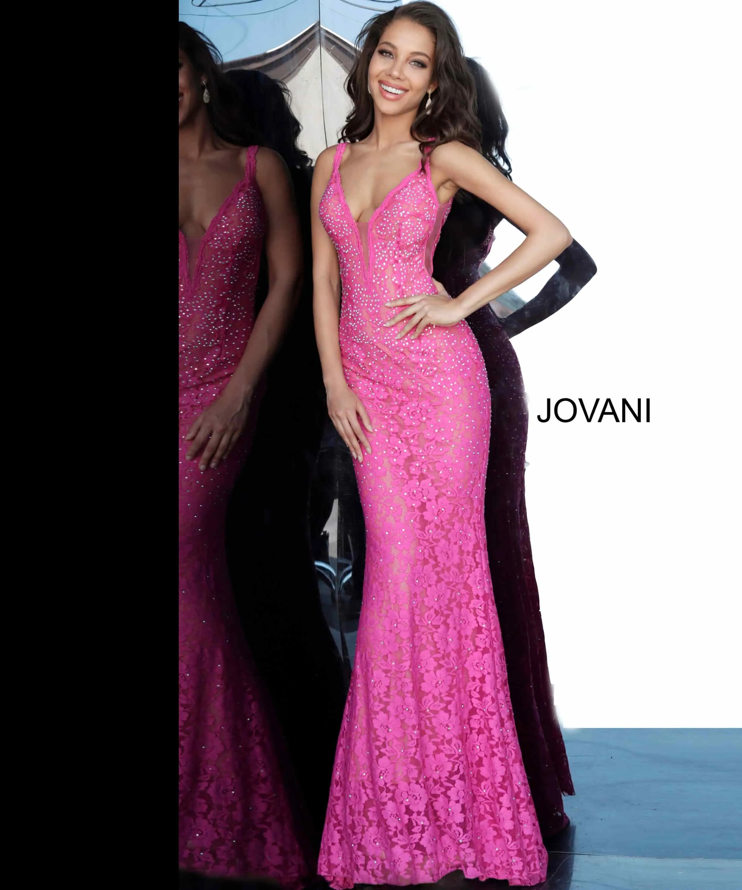 Jovani 48994 Sleeveless Lace Prom Dress