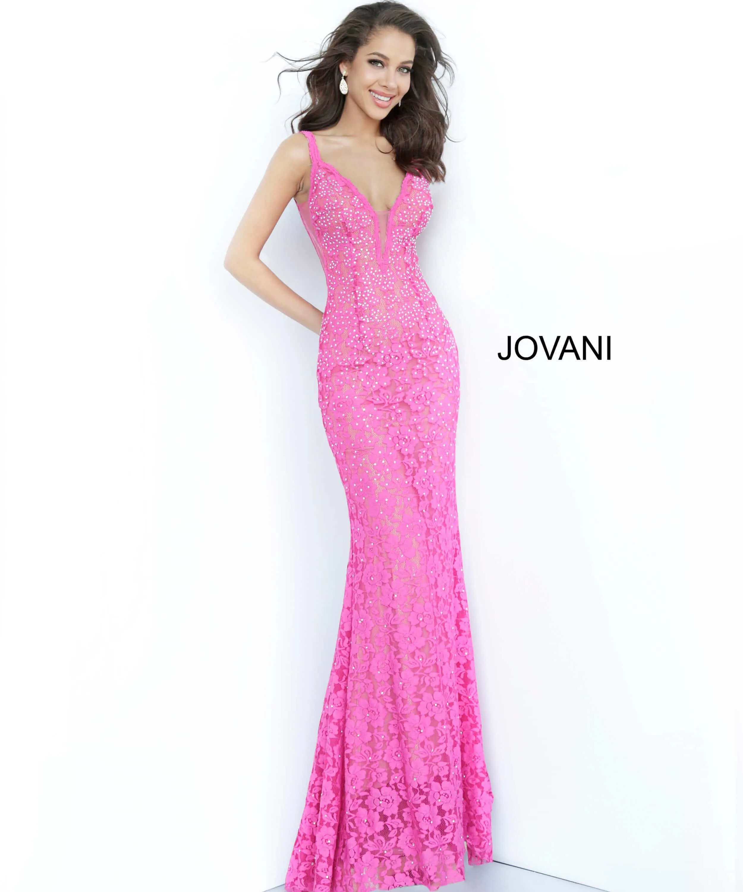Jovani 48994 Sleeveless Lace Prom Dress