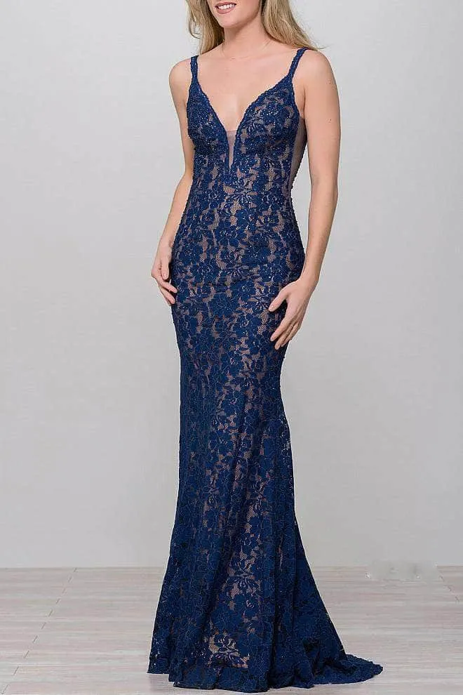 Jovani 48994 Sleeveless Lace Prom Dress