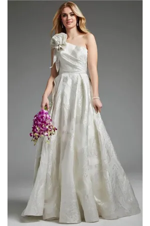 Jovani JB39218 - Elegant Rosette One-Shoulder Bridal Gown