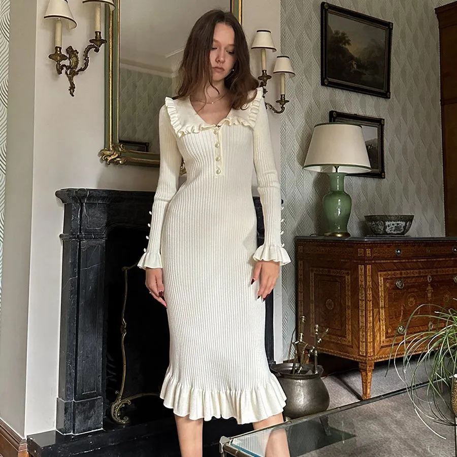 Knitted collared Dress