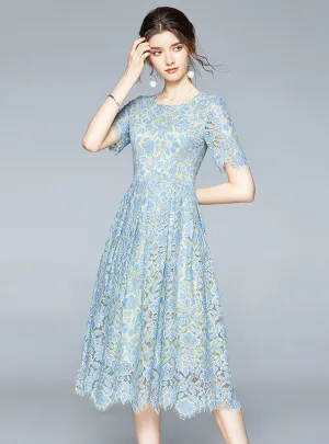 Lace Short Sleeve Summer Dress