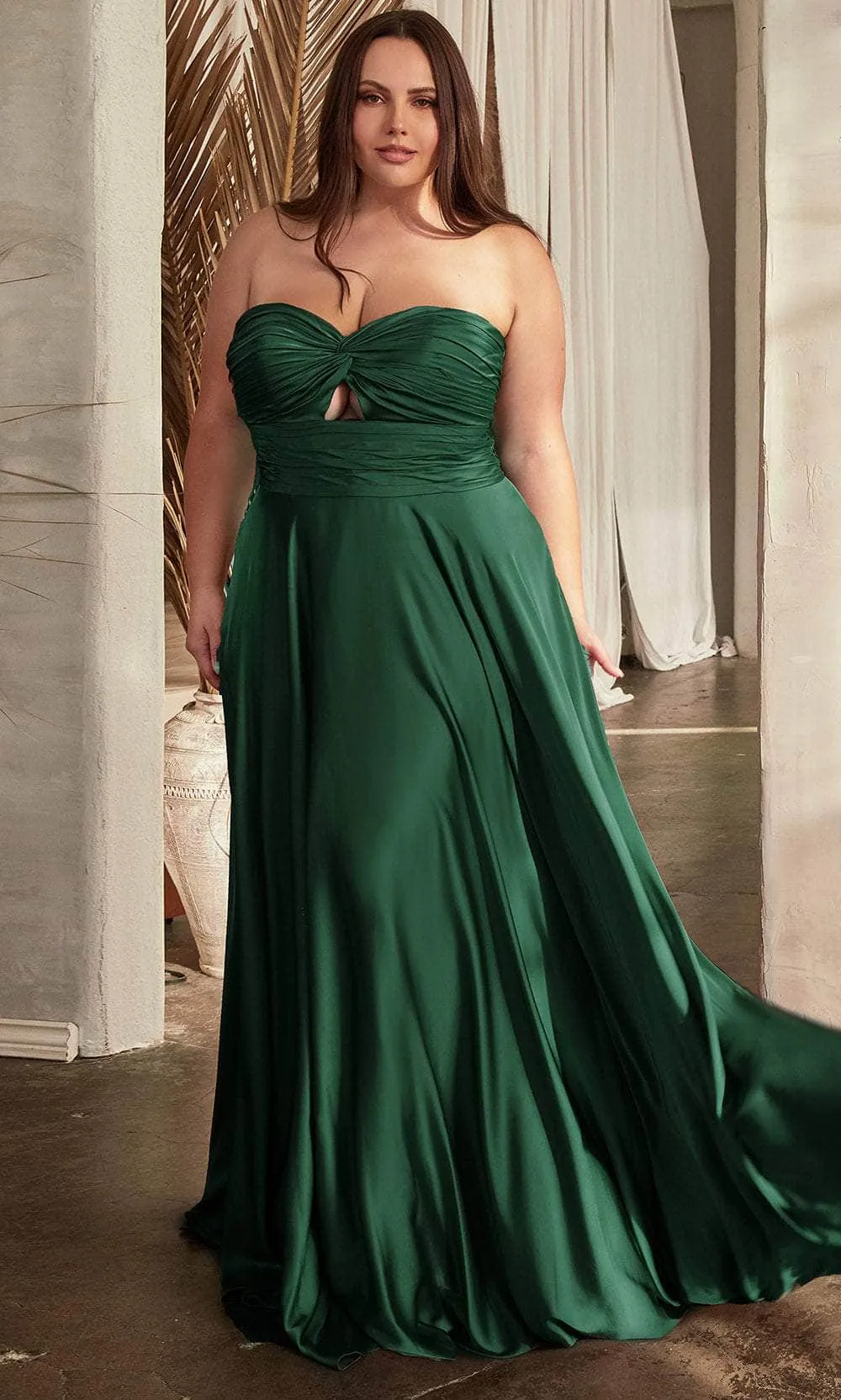 Ladivine 7496C - Sweetheart Knotted Evening Gown