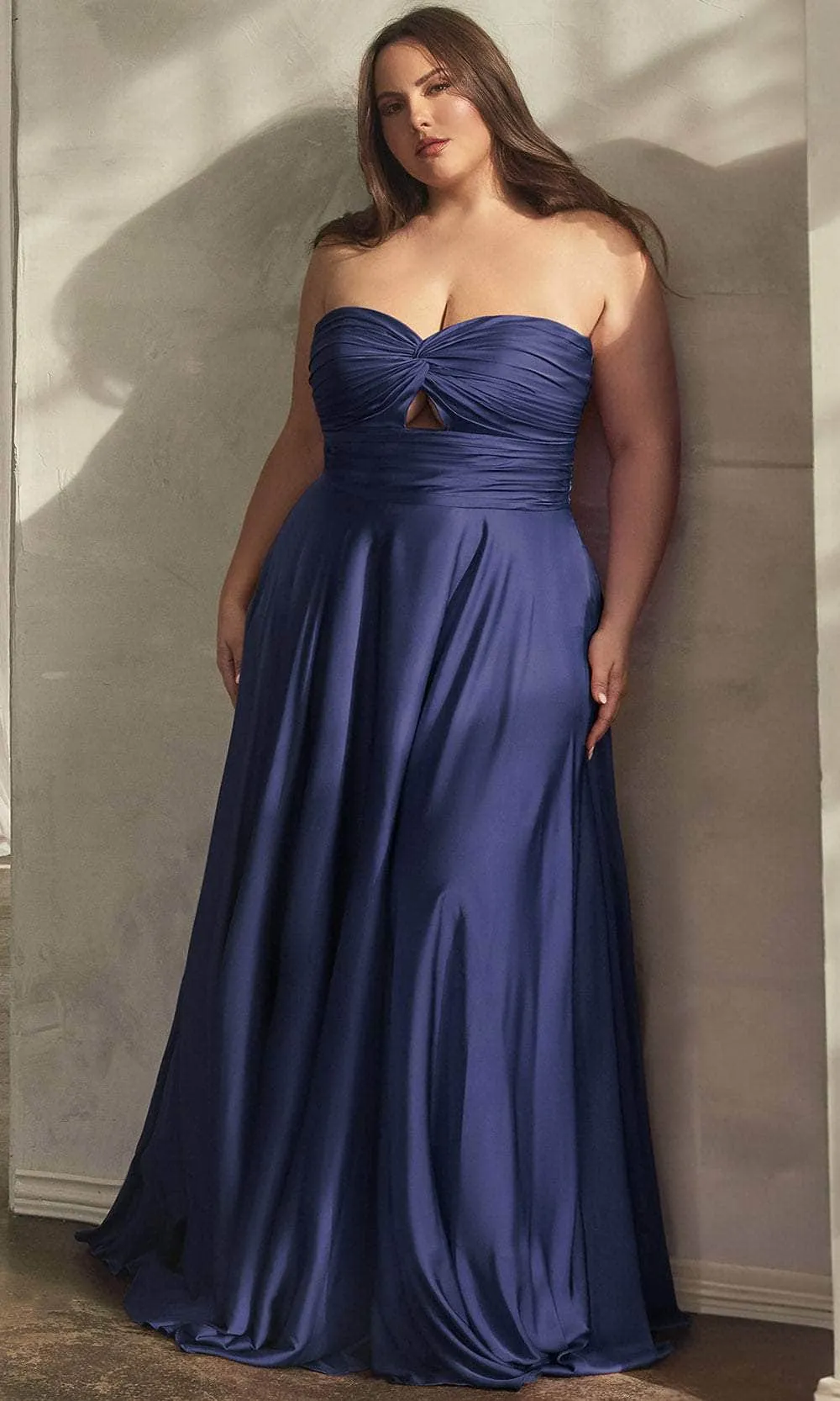 Ladivine 7496C - Sweetheart Knotted Evening Gown