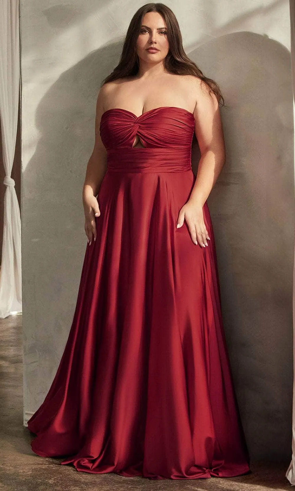 Ladivine 7496C - Sweetheart Knotted Evening Gown