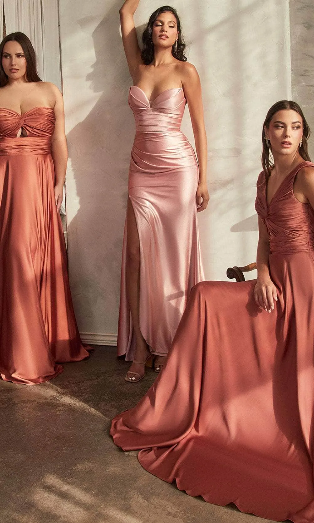 Ladivine 7496C - Sweetheart Knotted Evening Gown