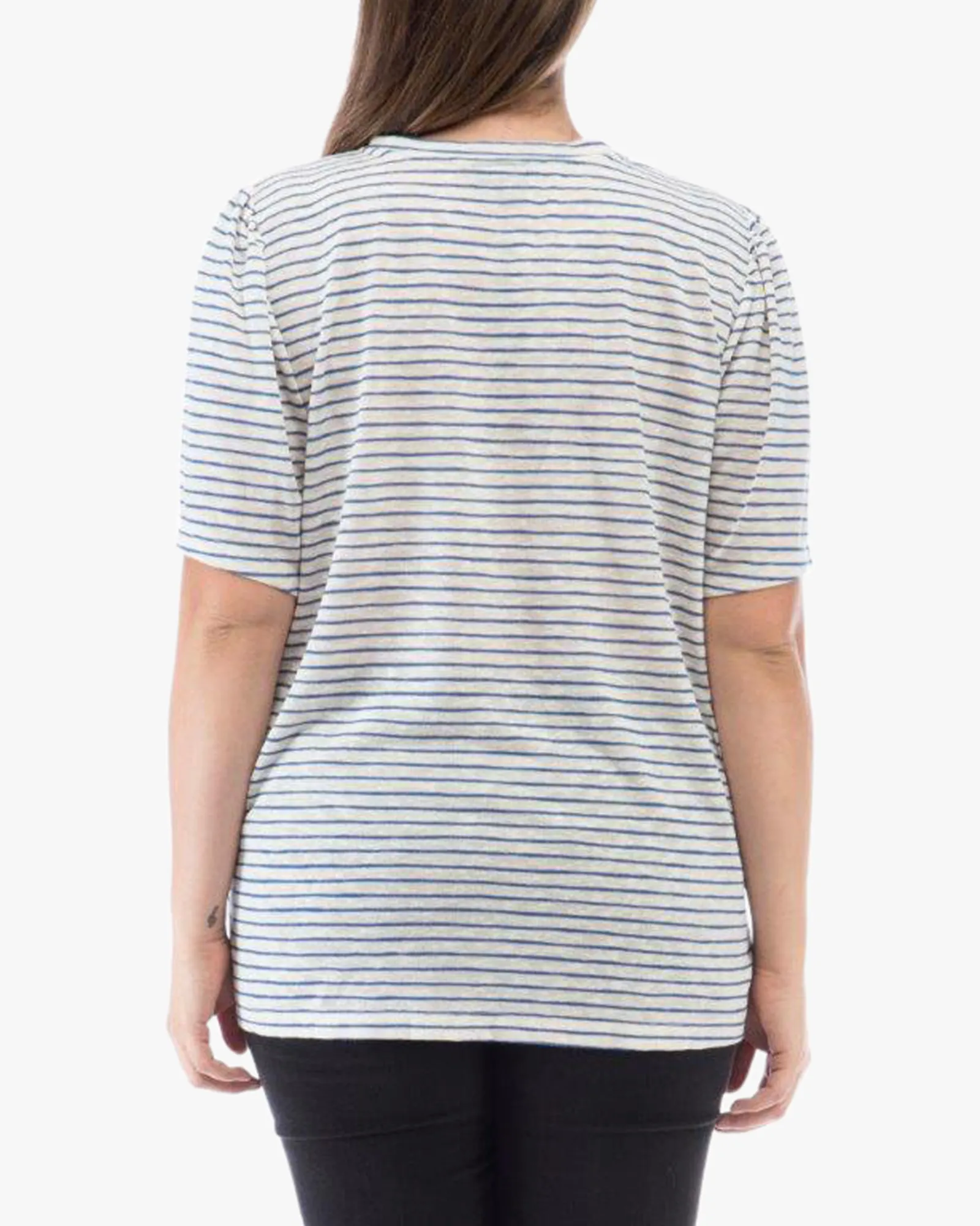 Leighton Puff Sleeve Tee | Navy / White