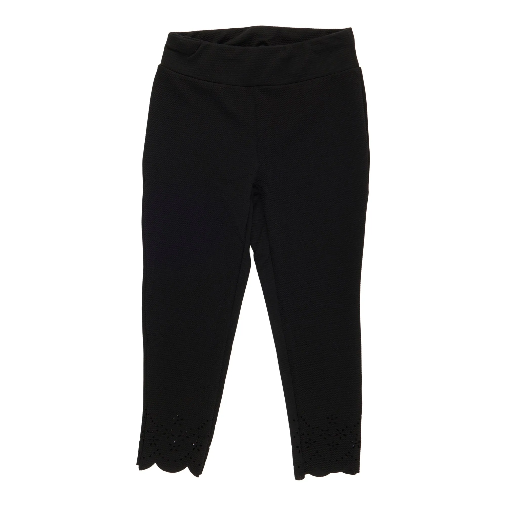 lily morgan Women's Tropical Solid Lazer Cut Capris