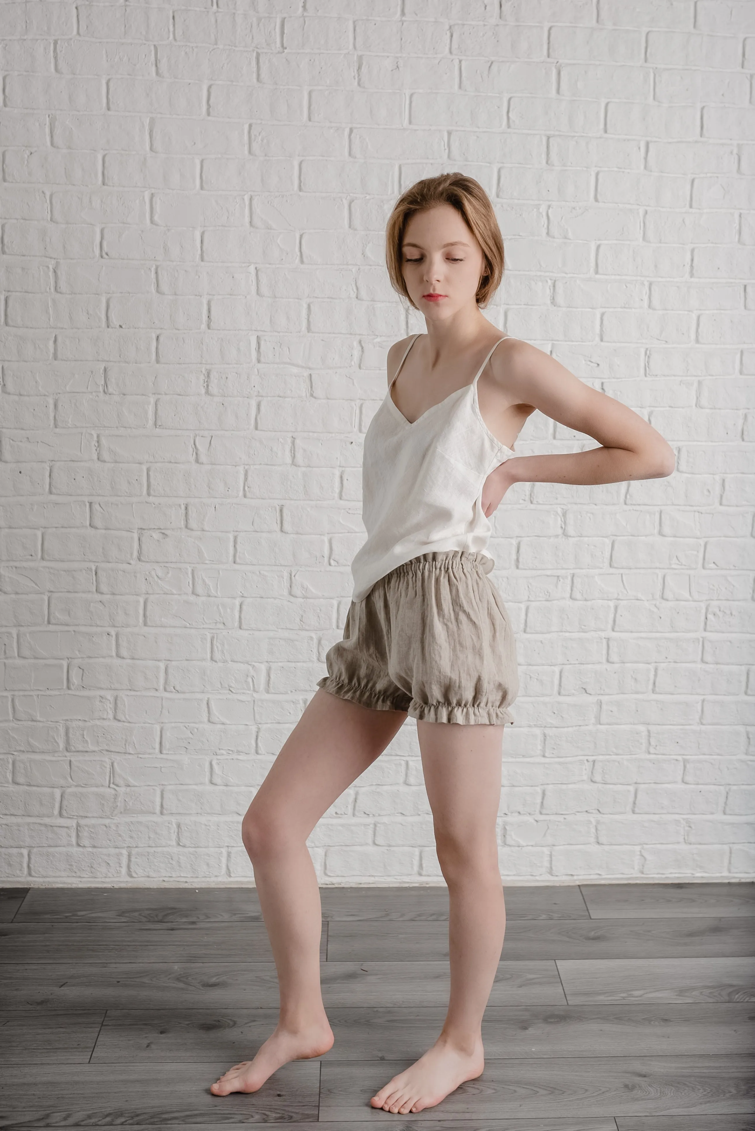 Linen Bloomers with Ruffles