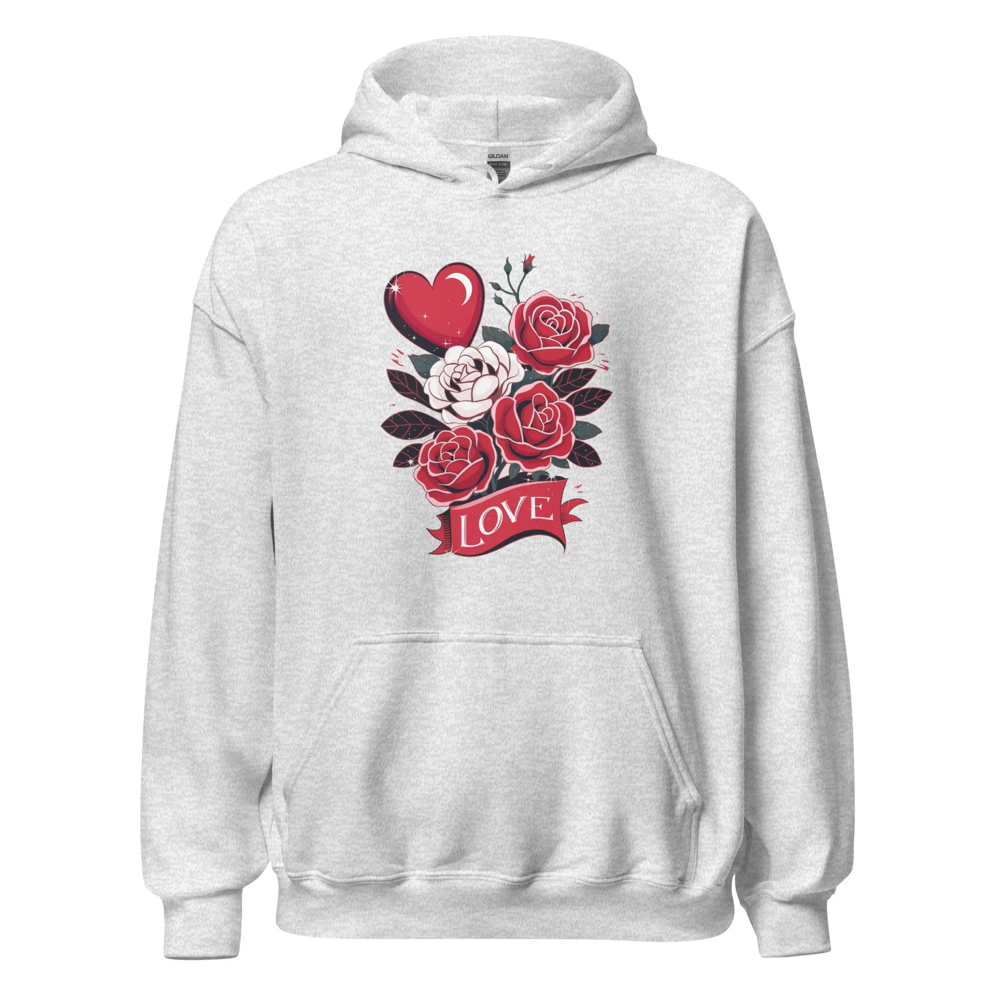 Love Floral - Cozy Valentine’s Day Hoodie – Romantic Designs for 2025