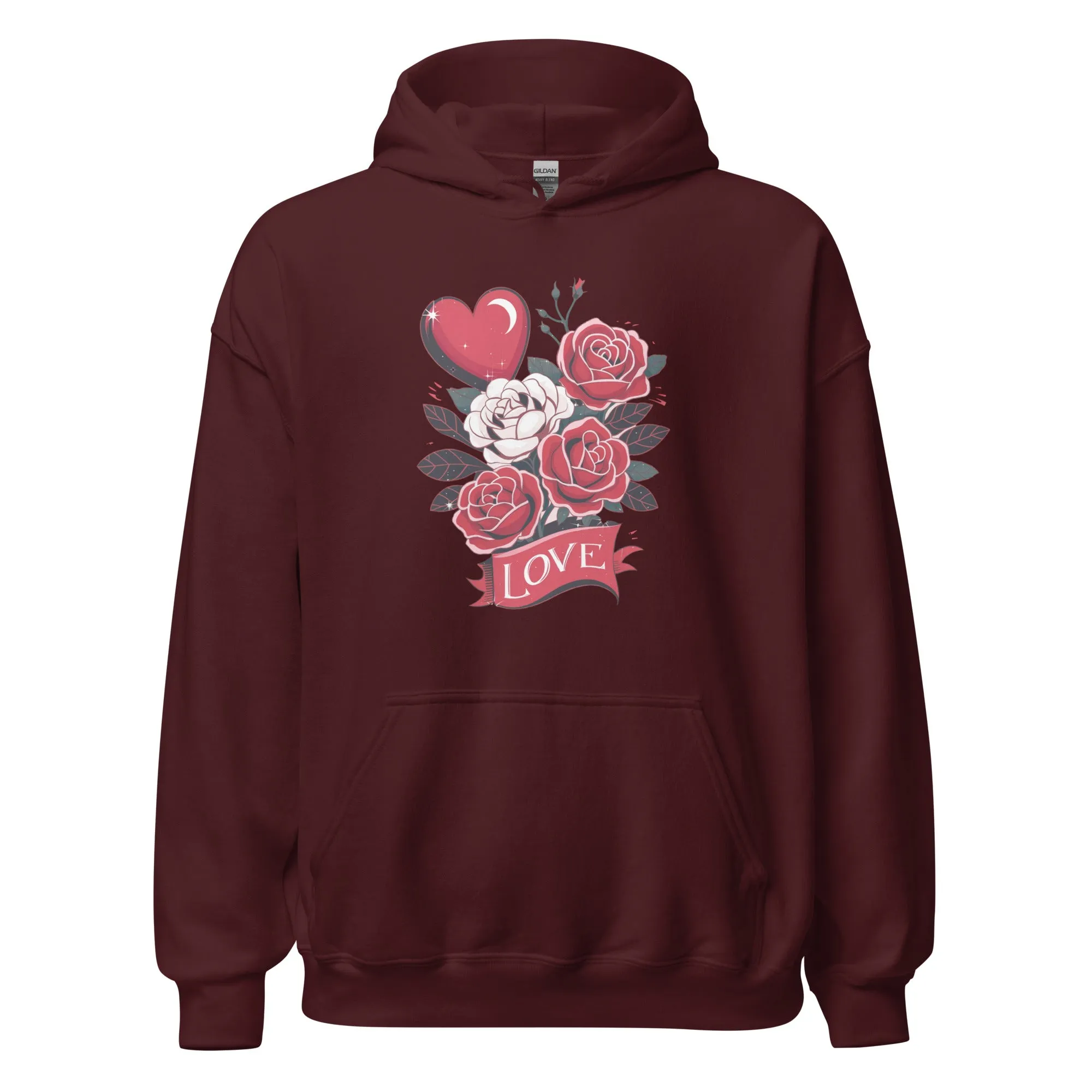 Love Floral - Cozy Valentine’s Day Hoodie – Romantic Designs for 2025