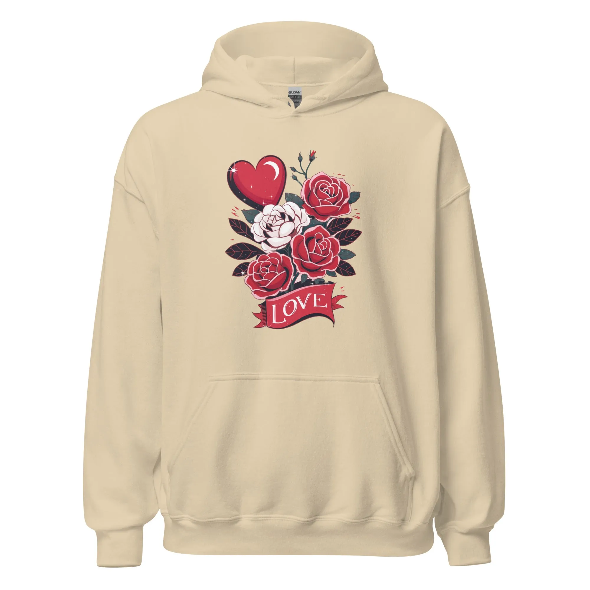Love Floral - Cozy Valentine’s Day Hoodie – Romantic Designs for 2025