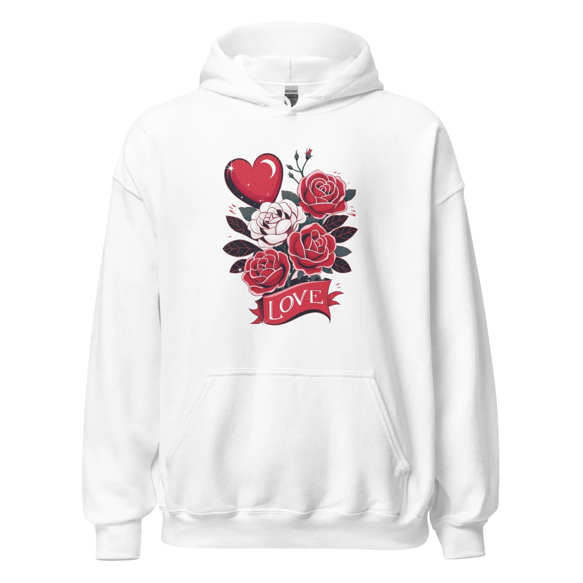 Love Floral - Cozy Valentine’s Day Hoodie – Romantic Designs for 2025