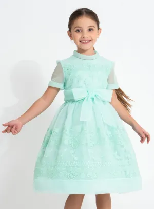 Macramé-Embroidered Organza Dress