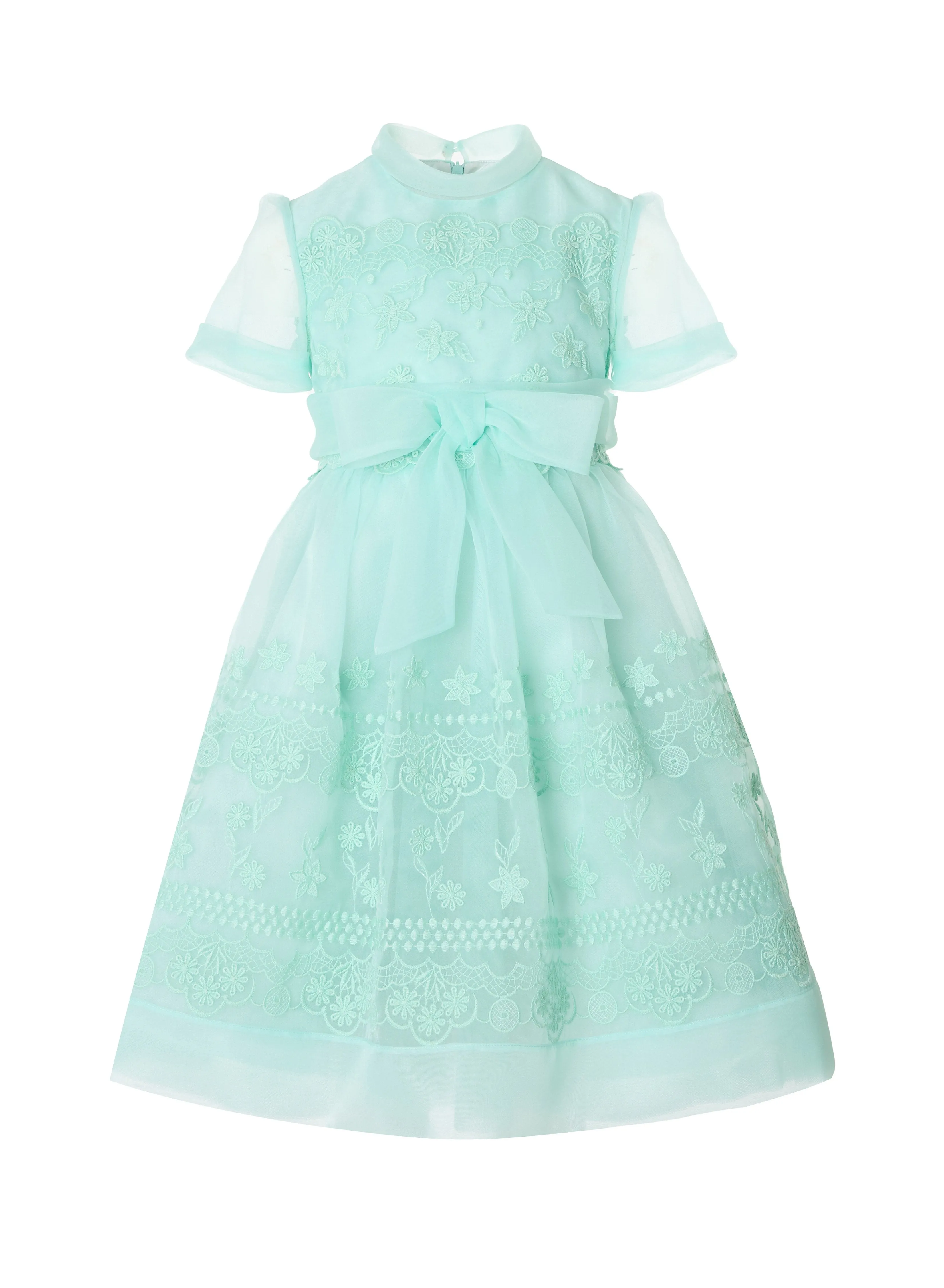 Macramé-Embroidered Organza Dress