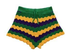 Mardi Gras Crochet Shorts