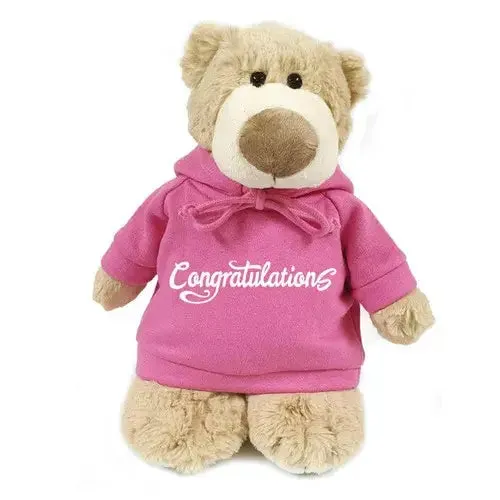 Mascot Bear with Hoodie - Congratulations! - 28CM