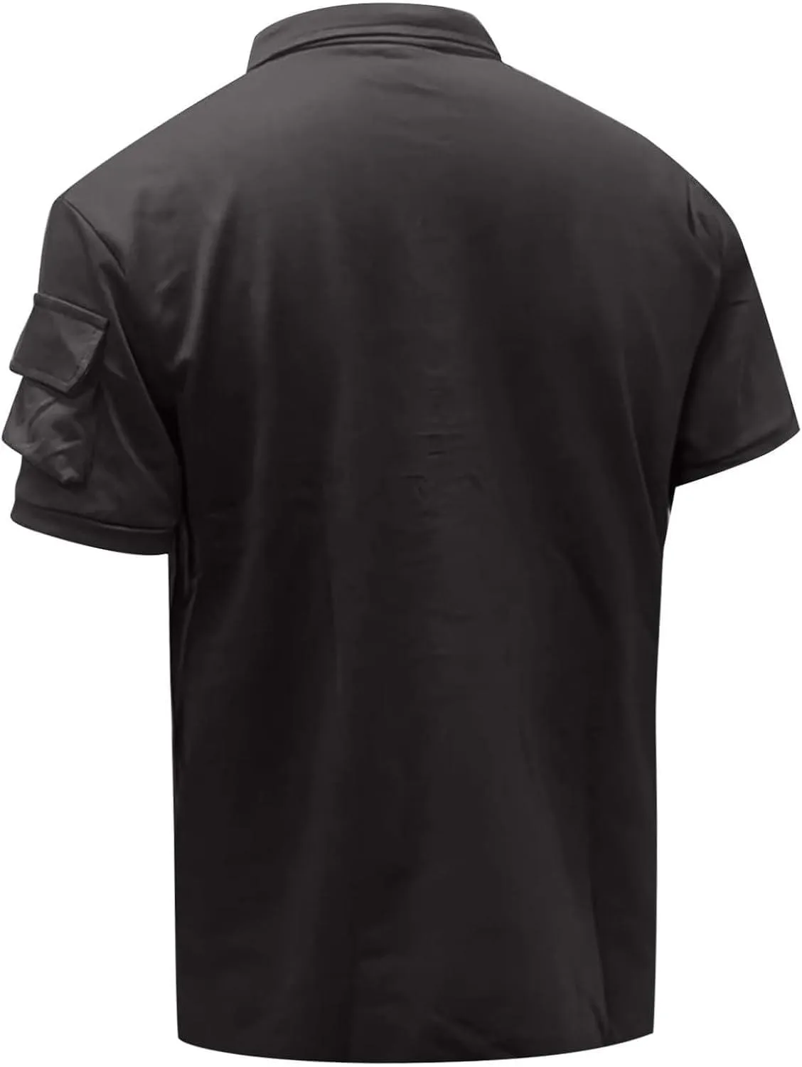 Men V Neck Stylish Short Sleeve Polo Shirt Button Sports T-Shirt with Pocket    B717430