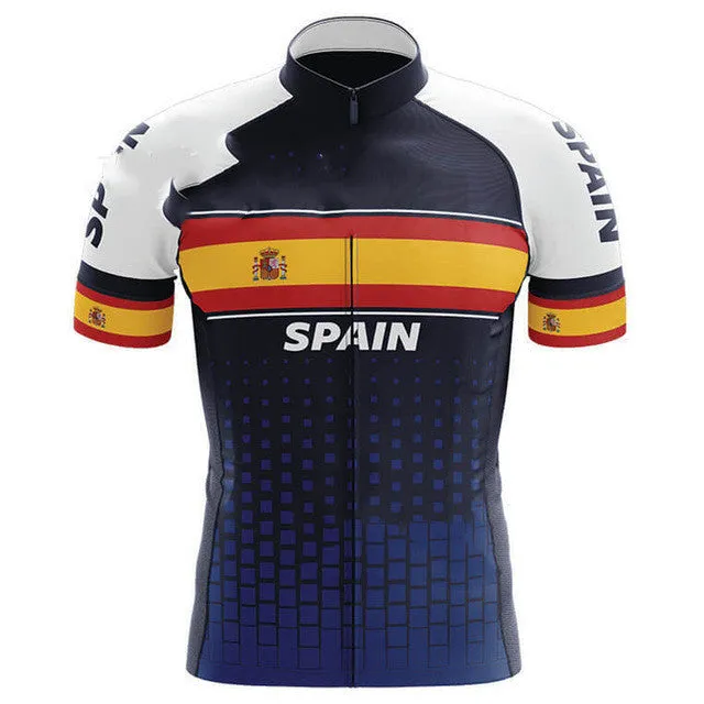 Men's Blue Breathable Cycling Jersey for Summer