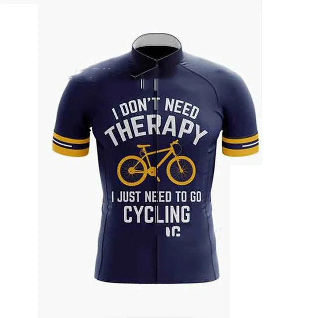 Men's Blue Breathable Cycling Jersey for Summer