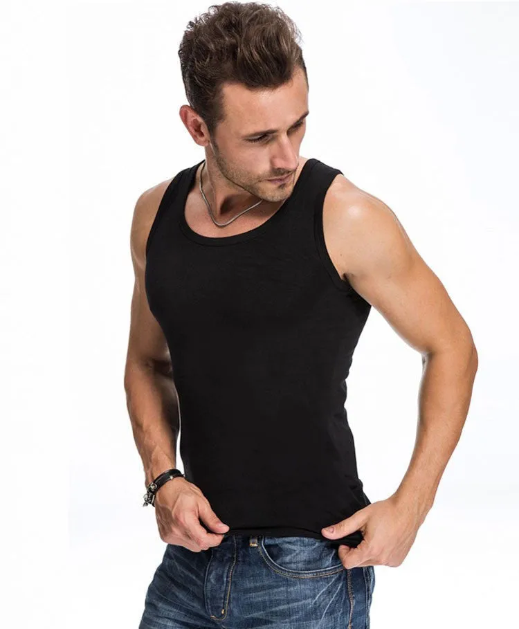 Men's sports vest fitness elastic breathable H type all cotton undershirts male tanks