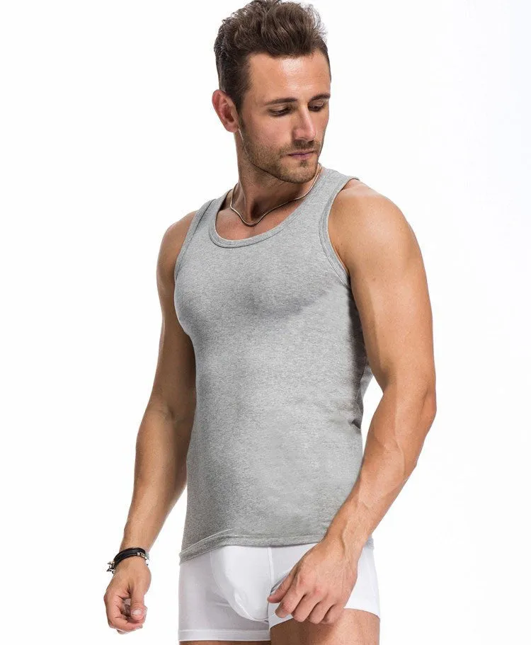Men's sports vest fitness elastic breathable H type all cotton undershirts male tanks