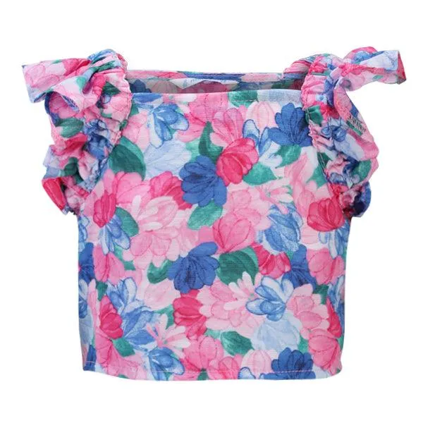 MULTICOLOUR BUTTON-DOWN FLORAL GIRLS BLOUSE