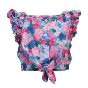 MULTICOLOUR BUTTON-DOWN FLORAL GIRLS BLOUSE