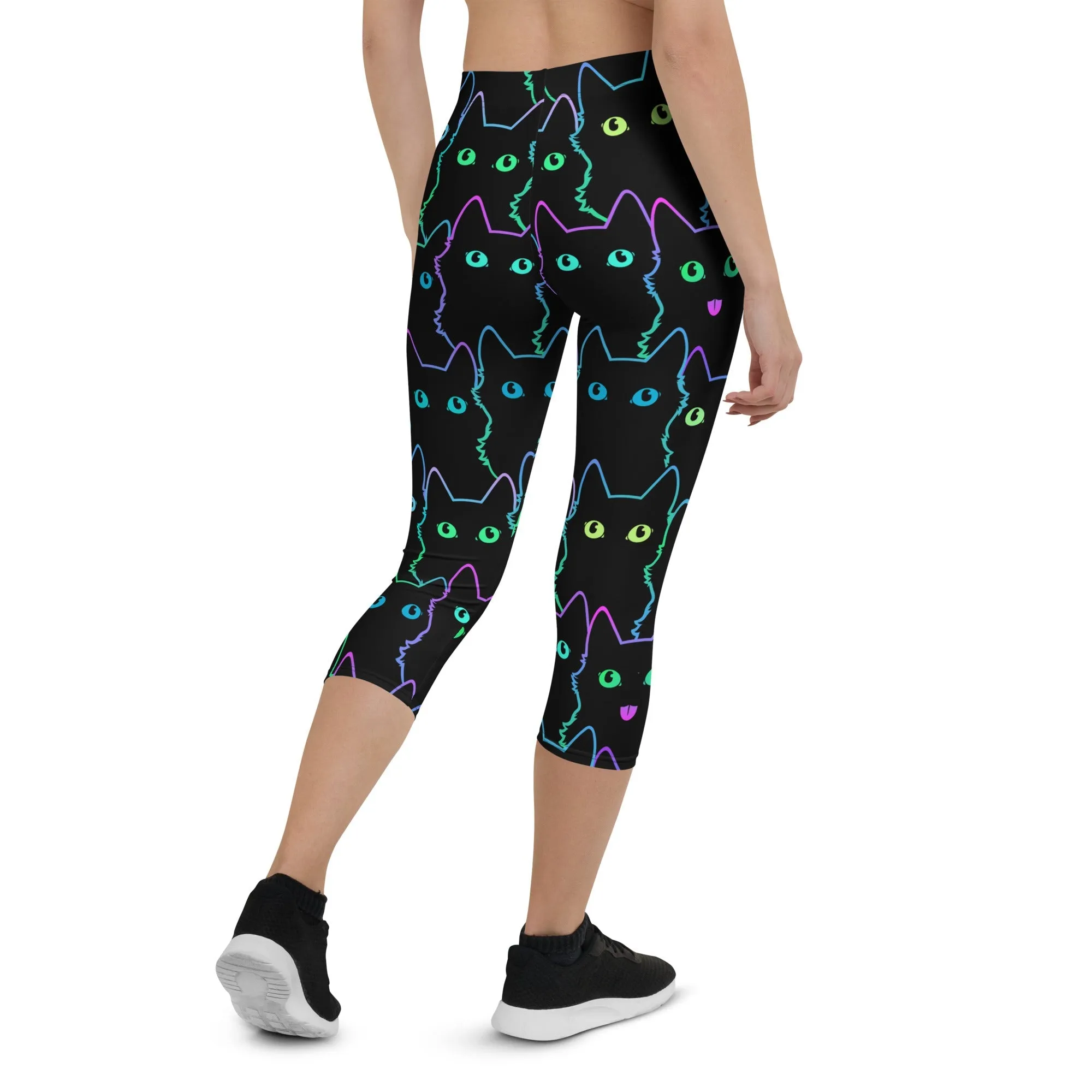 Mystic Halloween Cats Capris