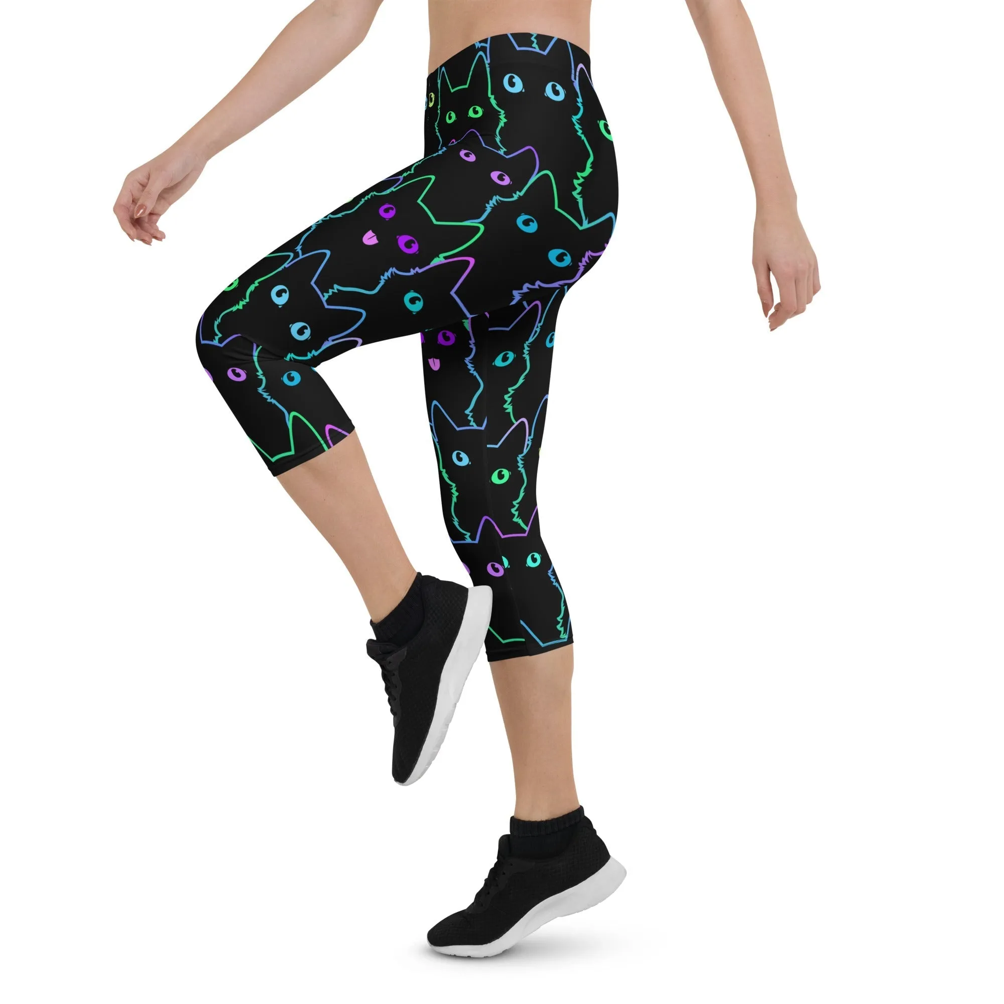 Mystic Halloween Cats Capris